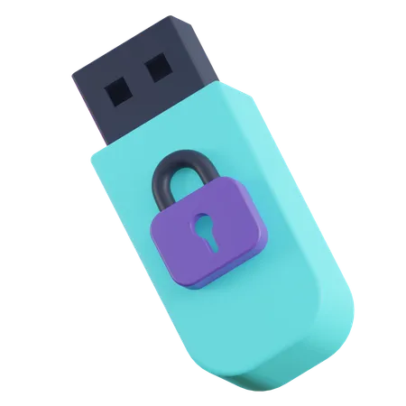 Secure Flashdisk  3D Icon