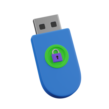 Secure Flashdisk  3D Icon