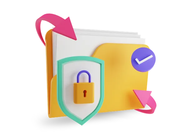 Secure Folder  3D Illustration