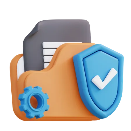 3 D Illustration Of Security Folder Management 3D Icon