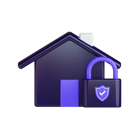 Secure Home  3D Illustration