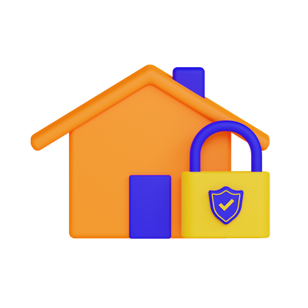 Secure Home  3D Illustration