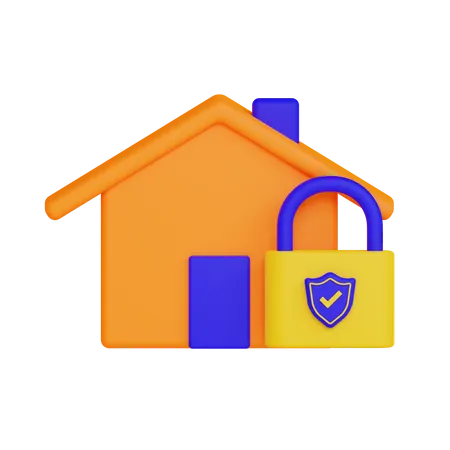 Secure Home  3D Illustration