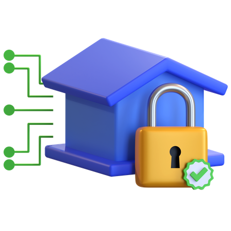 Secure Home  3D Illustration