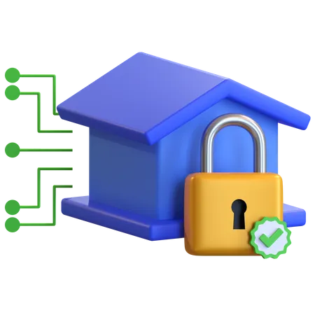 Secure Home  3D Illustration