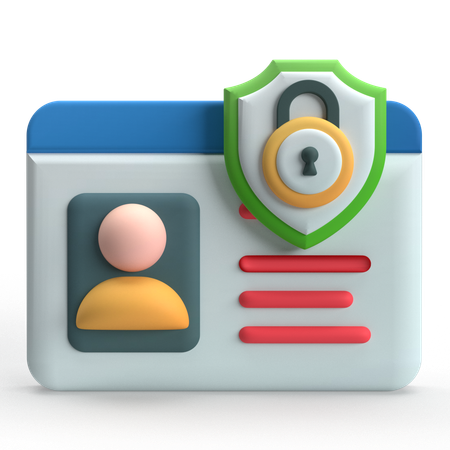 Secure Id Card  3D Icon