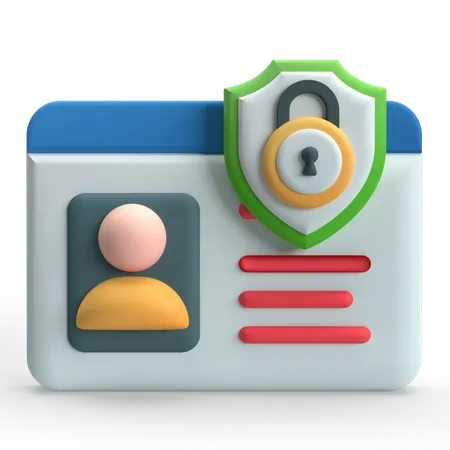Secure Id Card  3D Icon