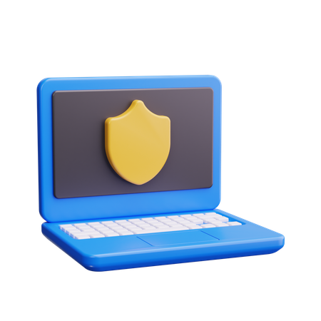 Secure Laptop  3D Icon