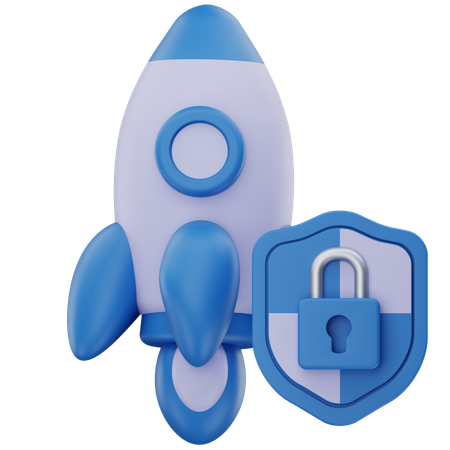 Secure launch  3D Icon
