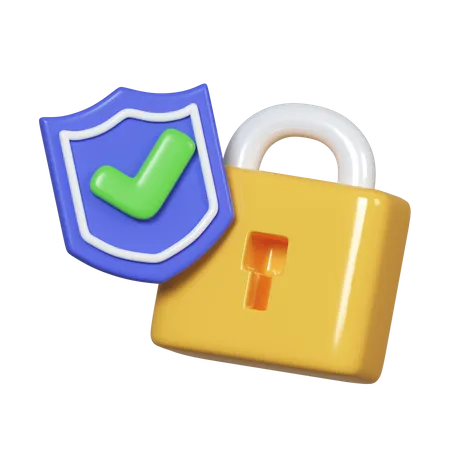 Secure Lock  3D Icon