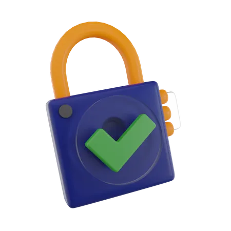 Secure Lock  3D Icon