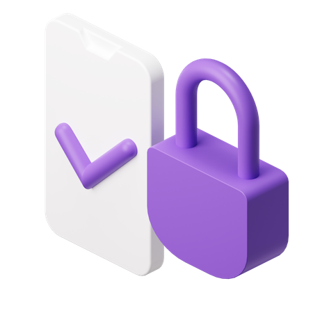 Secure Lock 3D Illustration