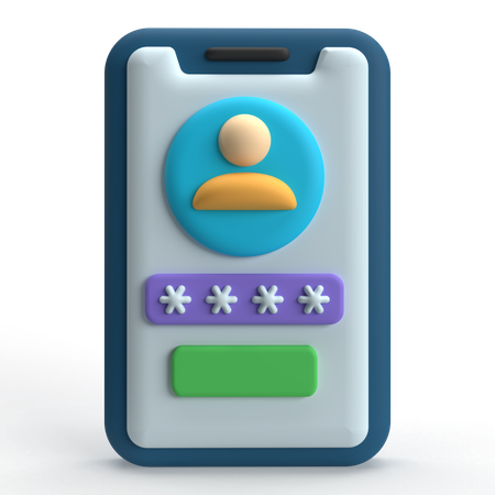 Secure Login  3D Icon