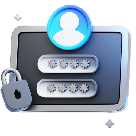 Secure Login  3D Icon