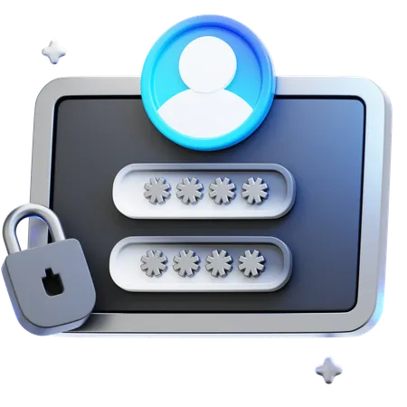 Secure Login  3D Icon