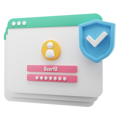 Secure Login  3D Icon