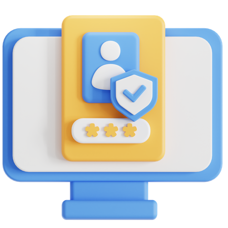 Secure login  3D Icon