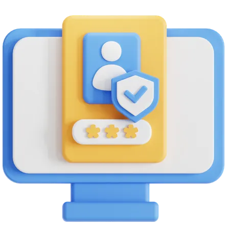 Secure login  3D Icon