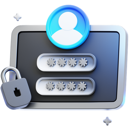 Secure Login  3D Icon