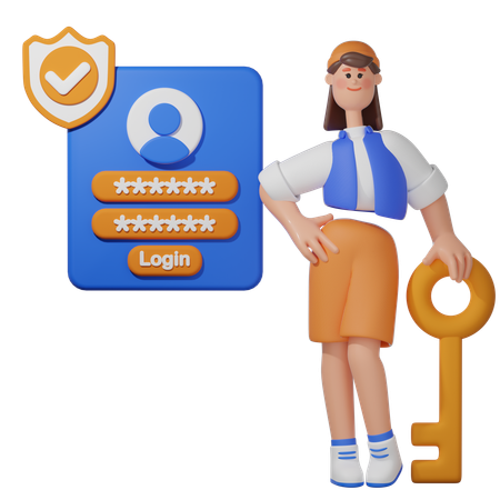 Secure Login Access  3D Illustration