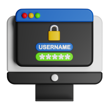 Secure Login With Password Entry  3D Icon