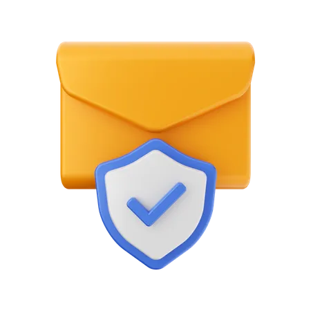 Secure Mail  3D Illustration