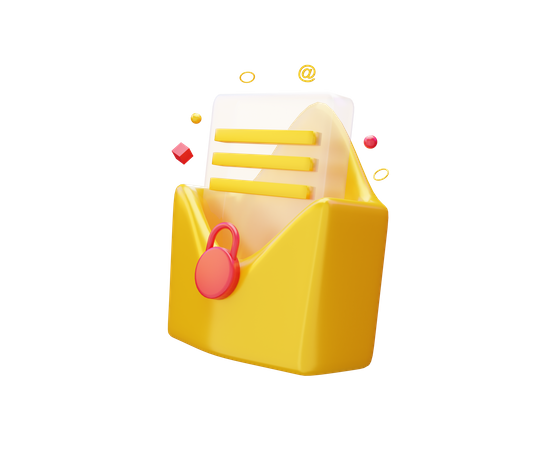 Secure mail  3D Illustration