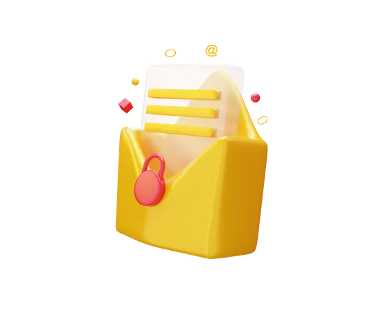 Secure mail  3D Illustration