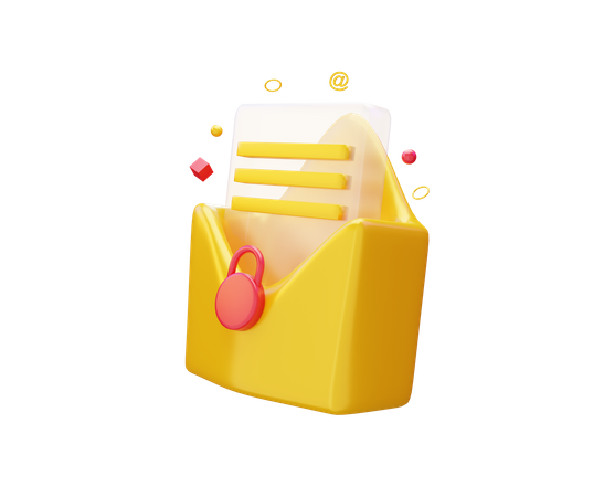 Secure mail 3D Illustration