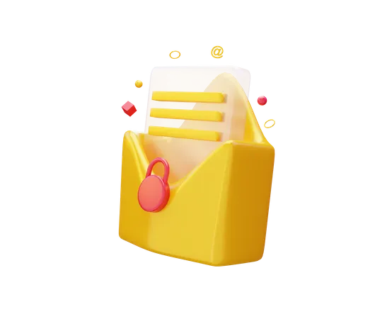 3 D Letter On Mail Icon 3D Illustration