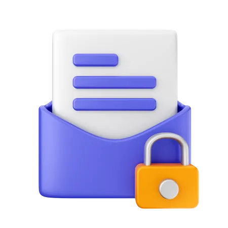 Secure Mail  3D Icon