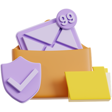 セキュアメールシールド  3D Icon