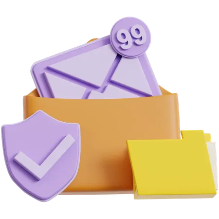 セキュアメールシールド  3D Icon