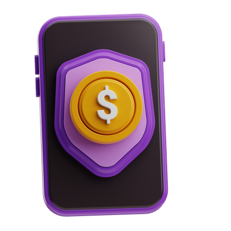 Secure Mobil banking  3D Icon