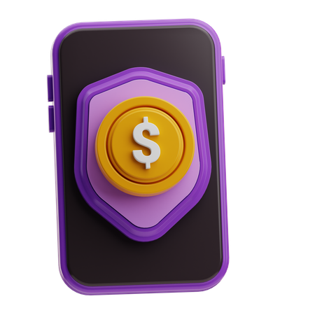 Secure Mobil banking  3D Icon