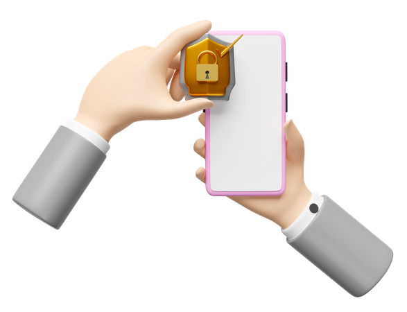 Secure Mobile  3D Icon