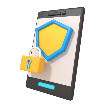 Secure Mobile  3D Icon