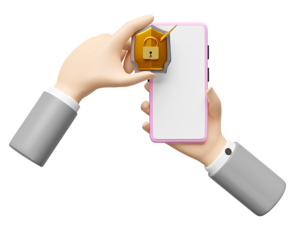 Secure Mobile  3D Icon