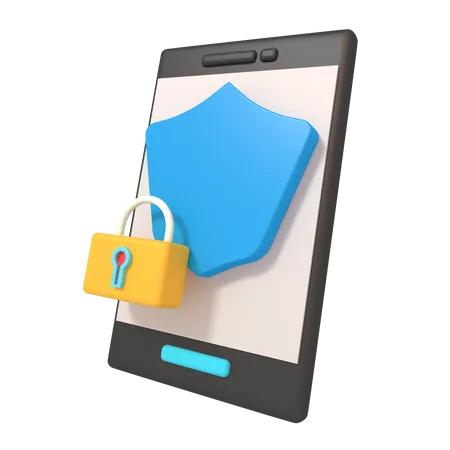 Secure Mobile  3D Icon