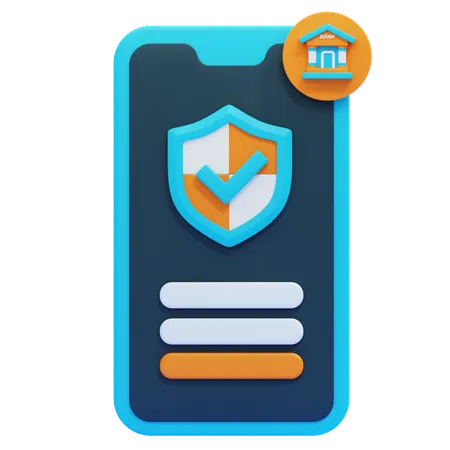 SECURE MOBILE BANK ACCOUNT  3D Icon