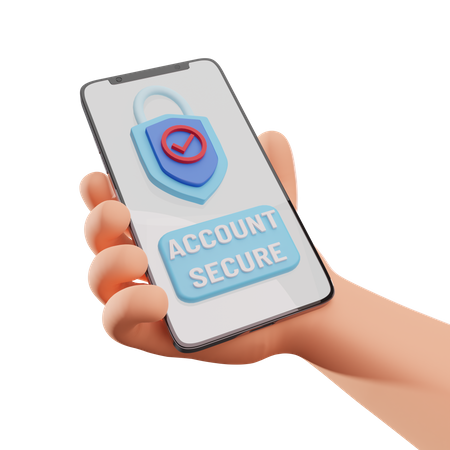 Secure Mobile Banking  3D Icon