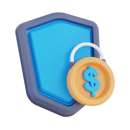 3 D Illustration Of Financial Security 3D Icon