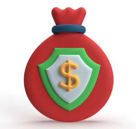 Secure Money Bag  3D Icon