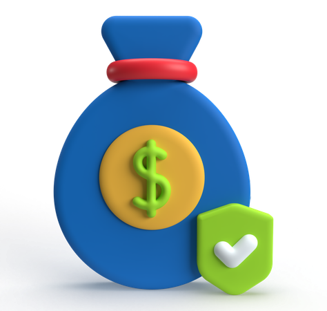 Secure Money Bag  3D Icon