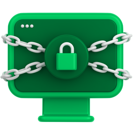 Secure Monitor  3D Icon