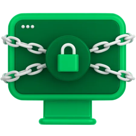 Secure Monitor  3D Icon