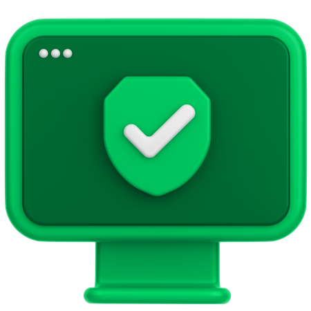 Secure Monitor  3D Icon