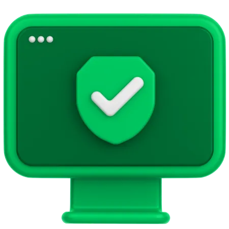 Secure Monitor  3D Icon