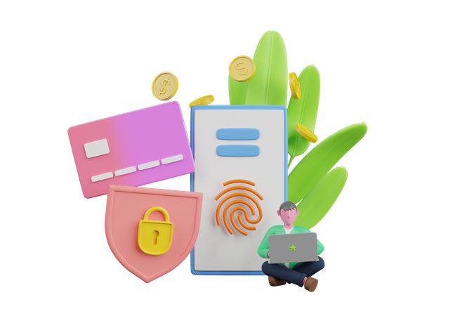Secure online payment transaction  3D Icon