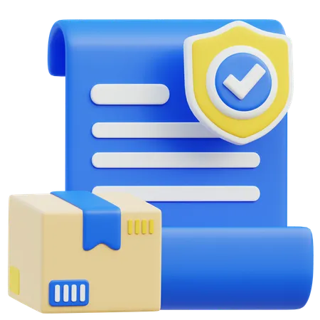 3 D Illustration Of Secure Package Delivery With Shield And Check Mark 3D Icon